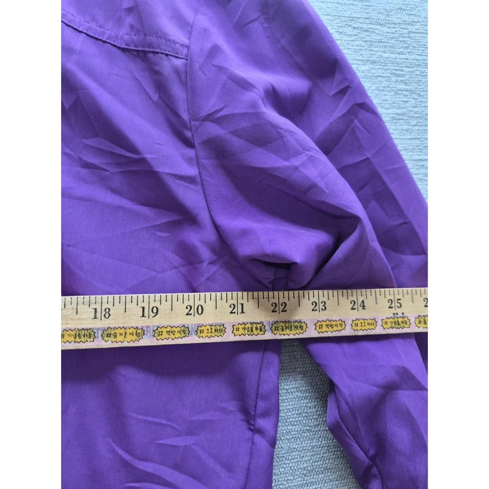 Vintage Teddi Jacket Womens Purple Lined Winter Casual Streetwear Button Front